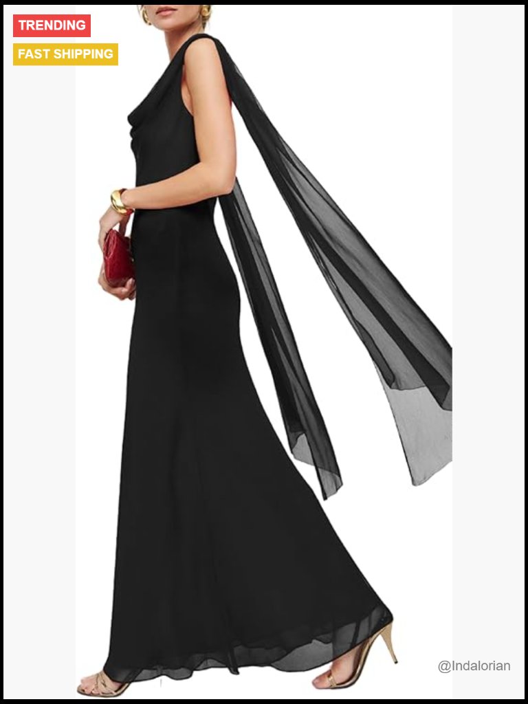 Sleeveless Backless Maxi Bodycon Dress With Cowl Neck